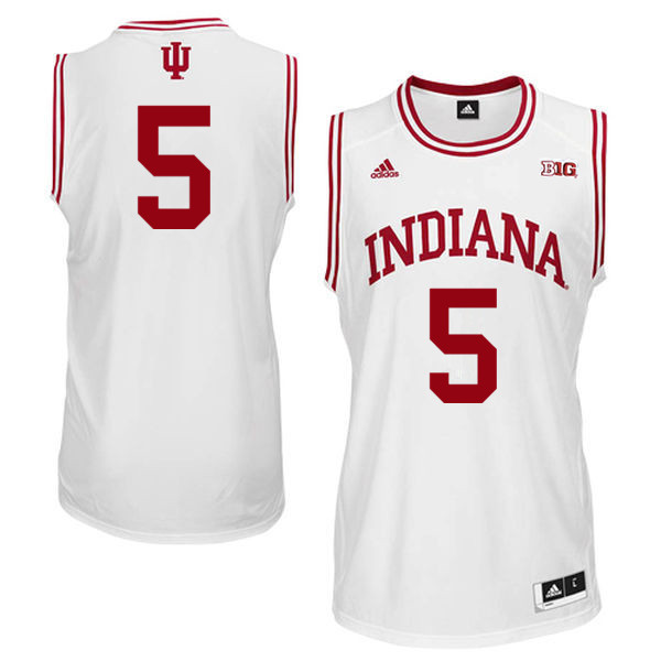 Men Indiana Hoosiers #5 Troy Williams College Basketball Jerseys Sale-White - Click Image to Close
